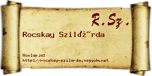 Rocskay Szilárda névjegykártya